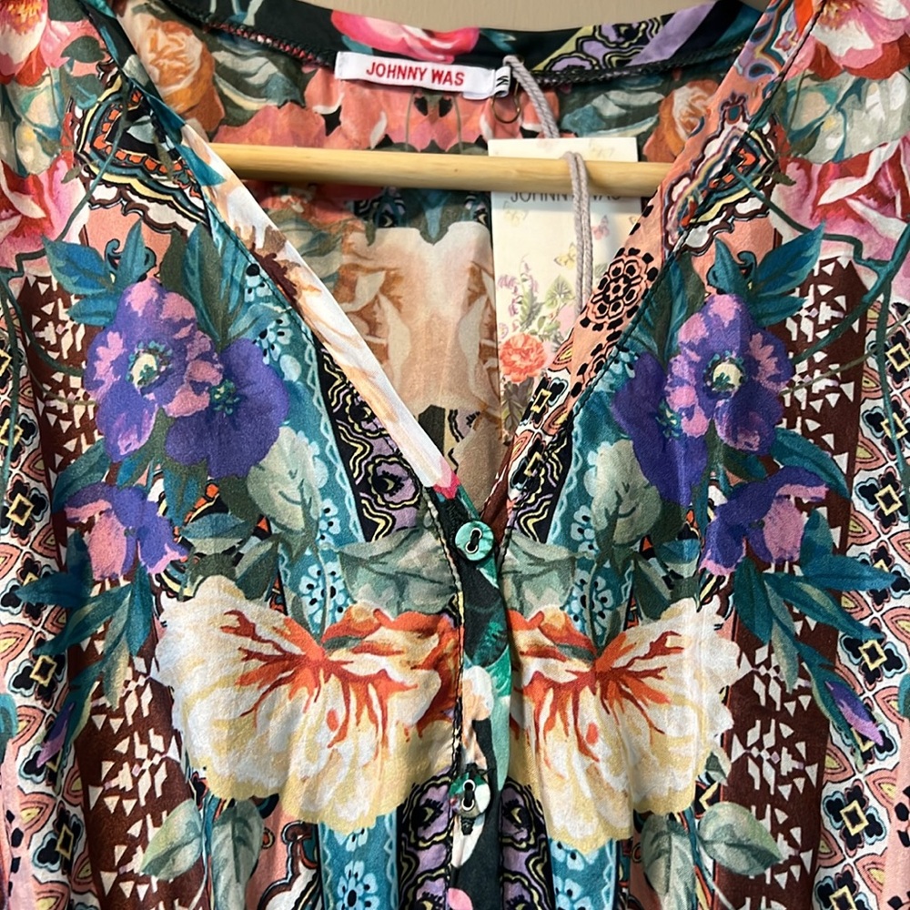 Johnny Was Brenda Silk Floral Maxi Dress NWT - Picture 8 of 10
